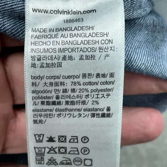 Calvin Klein Womens Denim Jacket XL Button-Front Classic Design d0163 - Picture 8 of 9